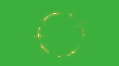 Yeşil ekran arka planında hareket eden video animasyon çizgi filmi elektrik döngüsü