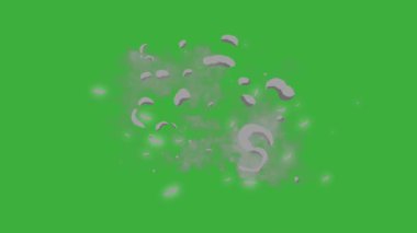 Yeşil ekran arka planında hareket eden video animasyon çizgi film patlama element efekti döngüsü 