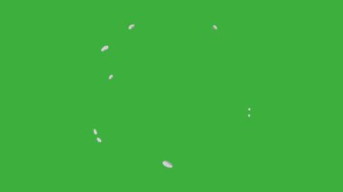 Yeşil ekran arka planında hareket eden video animasyon çizgi film patlama element efekti döngüsü 