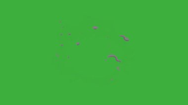 Yeşil ekran arka planında hareket eden video animasyon çizgi film patlama element efekti döngüsü 