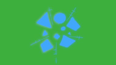 Yeşil ekran arka planında hareket eden video animasyon çizgi film patlama element efekti döngüsü 