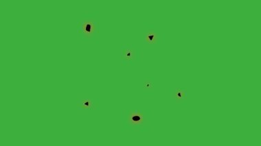 Yeşil ekran arka planında hareket eden video animasyon çizgi film patlama element efekti döngüsü 
