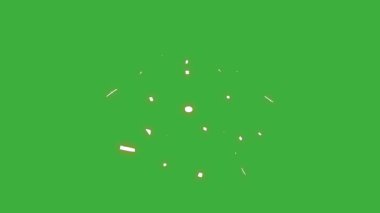 Yeşil ekran arka planında hareket eden video animasyon çizgi film patlama element efekti döngüsü 