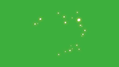 Yeşil ekran arka planında hareket eden video animasyon çizgi film patlama element efekti döngüsü 