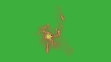 Yeşil ekran arkaplanında hareket eden video animasyon enerji elemanı efekti döngüsü 