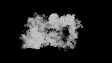 Siyah ekranda hareket eden video canlandırma dumanı döngüsü