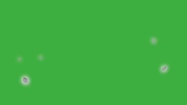 Yeşil ekran arkaplanında hareket eden video animasyon çizgi film duman element efekti döngüsü