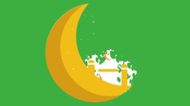 Ramazan temalı yeşil ekran arkaplanlı video animasyonu, Ramazan veya Kurban Bayramı içerikli videolar için uygun