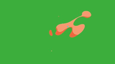 Yeşil ekran arka planında hareket eden video animasyon sıvı element efekti döngüsü