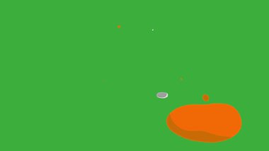 Yeşil ekran arka planında hareket eden video animasyon sıvı element efekti döngüsü