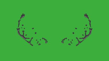 Yeşil ekran arka planında hareket eden video animasyon sıvı element efekti döngüsü