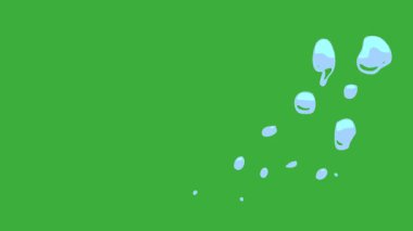 Yeşil ekran arka planında hareket eden video animasyon sıvı element efekti döngüsü