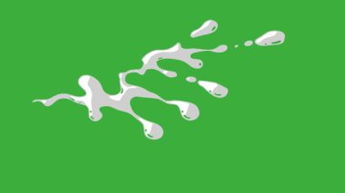 Yeşil ekran arka planında hareket eden video animasyon sıvı element efekti döngüsü