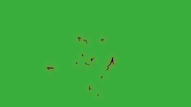 Yeşil ekran arkaplanında hareket eden video animasyon karikatür elektrik element efekti döngüsü
