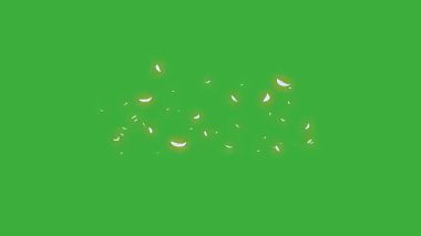 Yeşil ekran arka planında hareket eden video animasyon çizgi film enerji elemanı efekti döngüsü