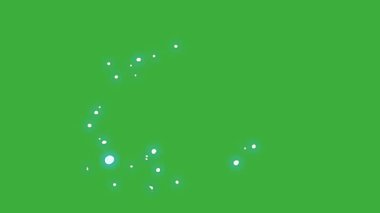 Yeşil ekran arka planında hareket eden video animasyon çizgi film enerji elemanı efekti döngüsü