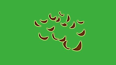  Yeşil ekran arkaplanı üzerinde hareket eden video animasyon soyut element efekti döngüsü 