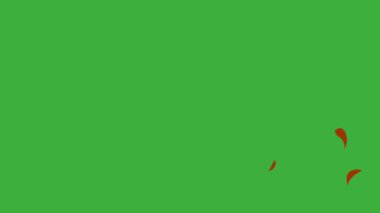 Animasyon çizgi film video döngüsü rüzgar yaprakları ögesi yeşil ekran arkaplanı üzerinde hareket ediyor 