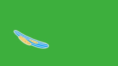 Yeşil ekranda hareket eden video animasyonu soyut çizgi film döngüsü 