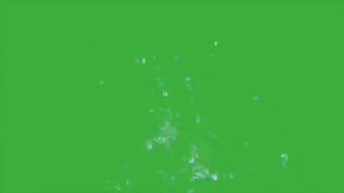 Animasyon video 3d sıvı element efekti yeşil ekran arka planında hareket ediyor
