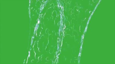 Animasyon video 3d sıvı element efekti yeşil ekran arka planında hareket ediyor