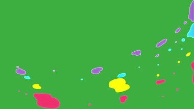 Yeşil ekranda hareket eden animasyon video karikatür sıvısı