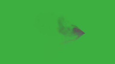 Yeşil ekran arka planında hareket eden canlandırma videosu gerçek duman 