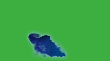 Yeşil ekran arka planında hareket eden canlandırma videosu gerçek duman 