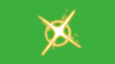 Yeşil ekran arkaplanında hareket eden animasyon video döngüsü neon element efekti 