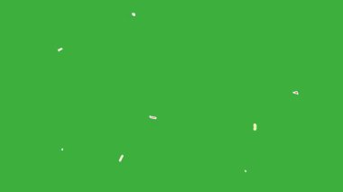 Yeşil ekranda hareket eden video animasyon konfeti ögesi efekti döngüsü 