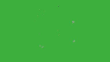 Yeşil ekranda hareket eden dumanla video animasyon çizgi film enerjisi döngüsü