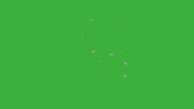 Yeşil ekranda hareket eden dumanla video animasyon çizgi film enerjisi döngüsü