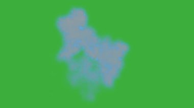  Yeşil ekran arka planında hareket eden video canlandırma dumanı döngüsü