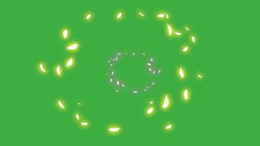 Animasyon video döngüsü karikatür element etkisi enerjisi yeşil ekran arka planında hareket ediyor 