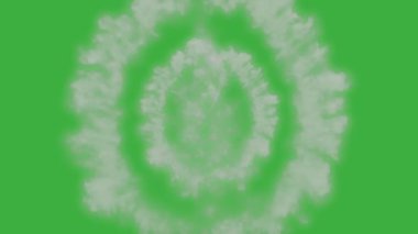 Animasyon video döngüsü gerçek duman elemanı efekti yeşil ekran arka planında hareket ediyor 