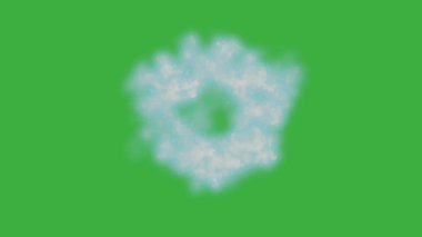 Animasyon video döngüsü gerçek duman elemanı efekti yeşil ekran arka planında hareket ediyor 