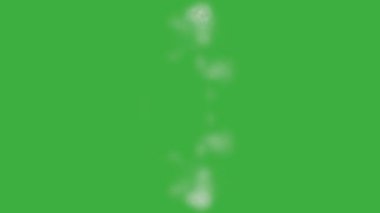 Animasyon video döngüsü gerçek duman elemanı efekti yeşil ekran arka planında hareket ediyor 