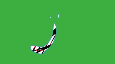 Yeşil ekran arkaplanı üzerinde hareket eden animasyon video karikatür sıvı soyut 