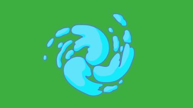 Yeşil ekranda hareket eden animasyon video karikatür sıvı element efekti