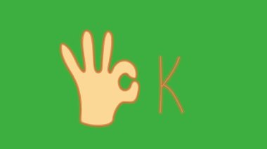 Animasyon video çizgi filmi Tamam logo yeşil ekran arka planında hareket ediyor