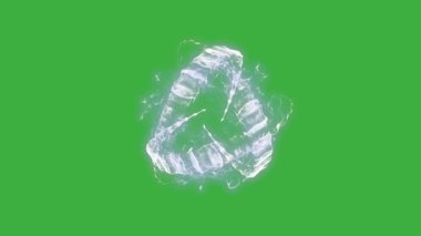 Animasyon video sihirli enerji yeşil ekran arka planında hareket