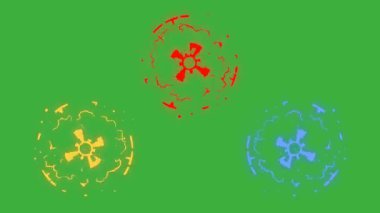 Animasyon video sihirli enerji elemanı efekti yeşil ekran arka planında hareket ediyor