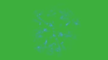 Animasyon video sihirli enerji elemanı efekti yeşil ekran arka planında hareket ediyor