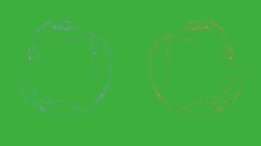 Animasyon video sihirli enerji elemanı efekti yeşil ekran arka planında hareket ediyor