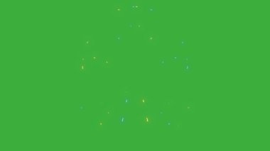 Animasyon video çizgi film enerji elemanı efekti yeşil ekran arkaplanı üzerinde hareket ediyor 