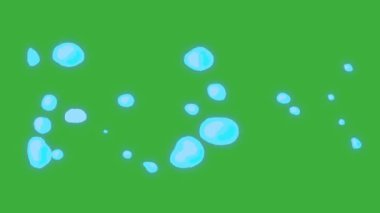 Yeşil ekranda hareket eden animasyon video karikatür sıvı element efekti 