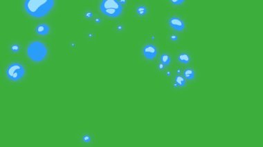 Yeşil ekranda hareket eden animasyon video karikatür sıvı element efekti 