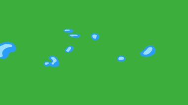 Yeşil ekranda hareket eden animasyon video karikatür sıvı element efekti 