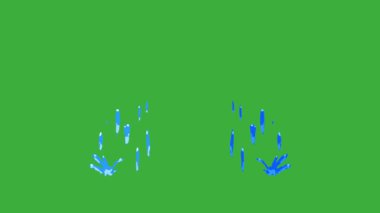 Yeşil ekranda hareket eden animasyon video karikatür sıvı element efekti 
