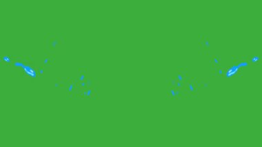 Yeşil ekranda hareket eden animasyon video karikatür sıvı element efekti 